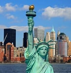 Photo of the Statue of Liberty. 