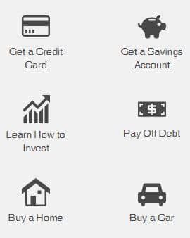 Screenshot of MoneyUnder30.com's resources.