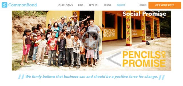 CommonBond screenshot of Social Promise page