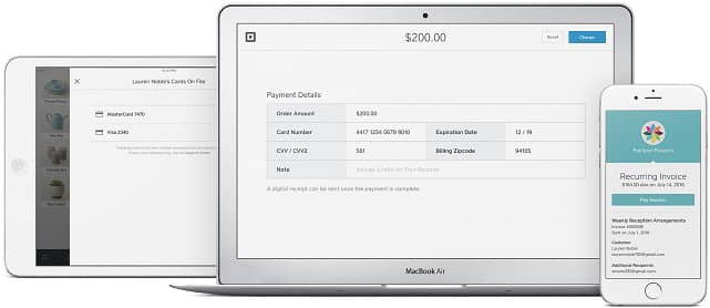 Screenshot of Square Products