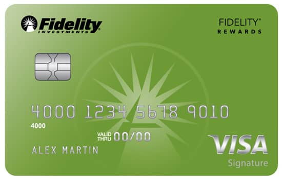 Image of the Fidelity Rewards Visa Signature Card. 