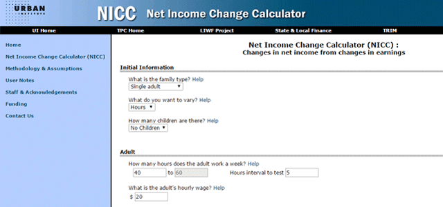 Screenshot of the Net Income Change Calculator Screenshot of the Net Income Change Calculator
