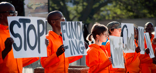 Photo of Protestors Against Fossil Fuel Funding Photo of Protestors Against Fossil Fuel Funding