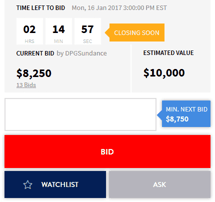 screenshot of charitybuzz bid form screenshot of charitybuzz bid form