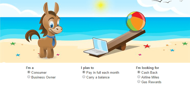Screenshot of CardDonkey recommendation tool Screenshot of CardDonkey recommendation tool