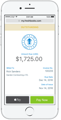 Screenshot of FreshBooks Mobile Application