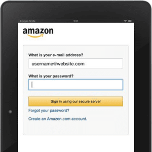 Screenshot of Amazon Login