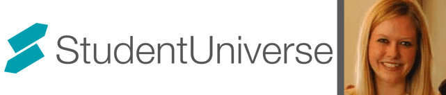 Collage of the StudentUniverse logo and a portrait of Danielle Dougan, Public Relations Manager for StudentUniverse Collage of the StudentUniverse logo and a portrait of Danielle Dougan, Public Relations Manager for StudentUniverse