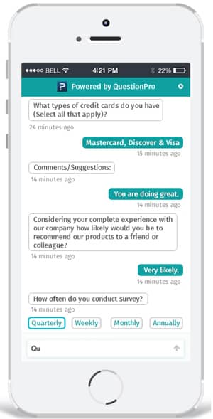 Screenshot of QuestionPro Conversations Mobile