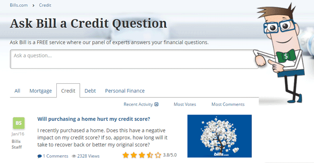 Screenshot of the Ask Bill tool Screenshot of the Ask Bill tool