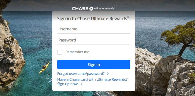 Screenshot of Chase Ultimate Rewards Portal