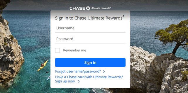 Screenshot of Chase Ultimate Rewards Portal Screenshot of Chase Ultimate Rewards Portal