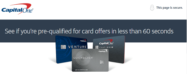 Screenshot of Capital One Pre-Qualification Page Screenshot of Capital One Pre-Qualification Page