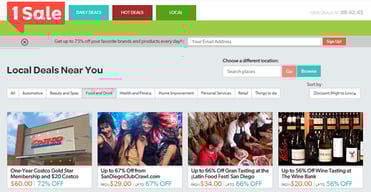 Screenshot of 1Sale.com local deals page Screenshot of 1Sale.com local deals page