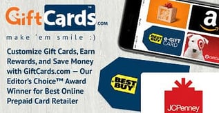 GiftCards.com: Our Editor’s Choice™ for Best Online Prepaid Card Retailer