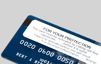 Picture of Credit Card with Activation Sticker Picture of Credit Card with Activation Sticker