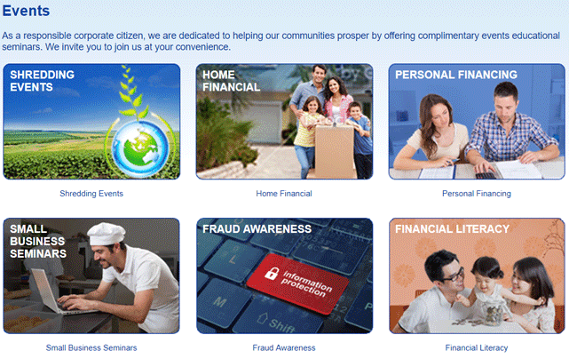 Screenshot of Valley National Bank Events Screenshot of Valley National Bank Events