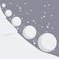 Graphic of Snowball Rolling Down Hill