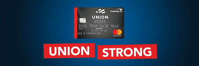 Screenshot of a Union Plus credit card