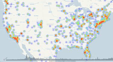 Heat map of where Bitcoin is accepted in the US. Heat map of where Bitcoin is accepted in the US.