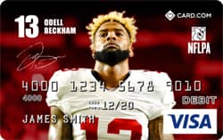 Photo of a sample Card.com Debit Card