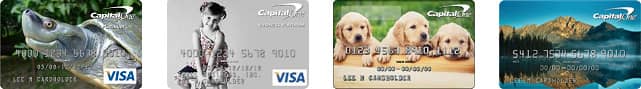 Collage of Capital One Card Designs