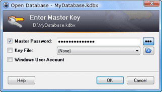 A Screenshot of the KeePass Login A Screenshot of the KeePass Login
