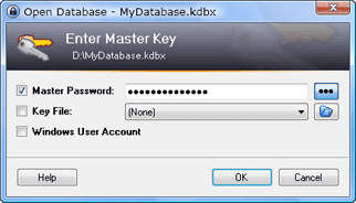 A Screenshot of the KeePass Login