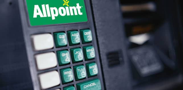 Allpoint Logo on an ATM Terminal Allpoint Logo on an ATM Terminal