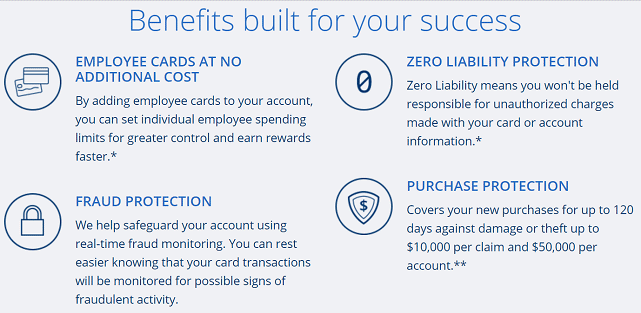 Screenshot of Ink Business Cash Credit Card Benefits