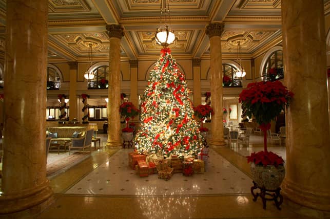 A Photo of the Willard InterContinental's Lobby at Christmas Time