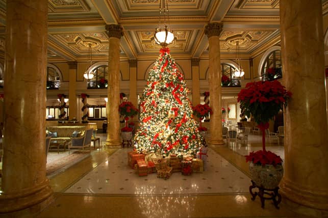 A Photo of the Willard InterContinental's Lobby at Christmas Time A Photo of the Willard InterContinental's Lobby at Christmas Time