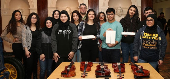 Photo of music students from a program backed by DFCU Financial Photo of music students from a program backed by DFCU Financial