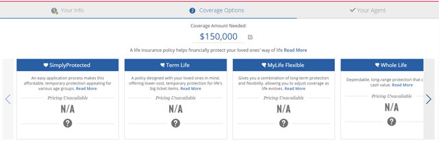 Screenshot of American Family Insurance calculator Screenshot of American Family Insurance calculator