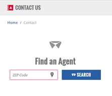 Screenshot of American Family Insurance agent search tool