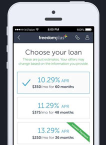 Screenshot of the FreedomPlus app