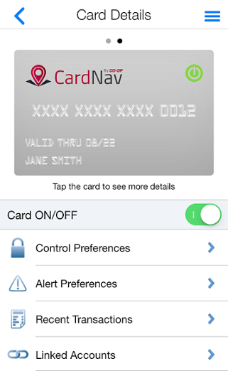 Screenshot of the Genisys CardNav App