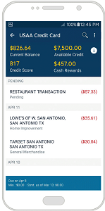 Screenshot of USAA Mobile App