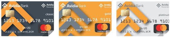 Three Avidia credit cards