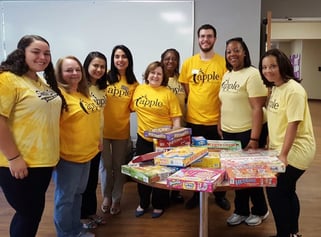 Photo of volunteers from Apple FCU at SERVE Photo of volunteers from Apple FCU at SERVE