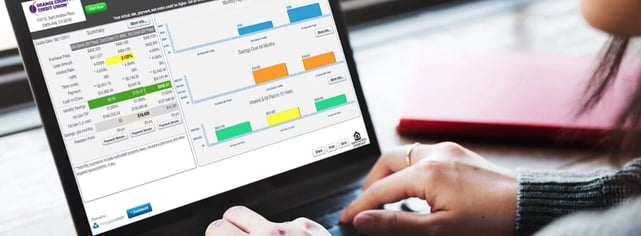 Screenshot of home price calculator on OCCU website