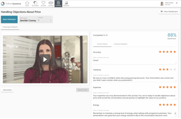 Screenshot of Brainshark coaching view Screenshot of Brainshark coaching view
