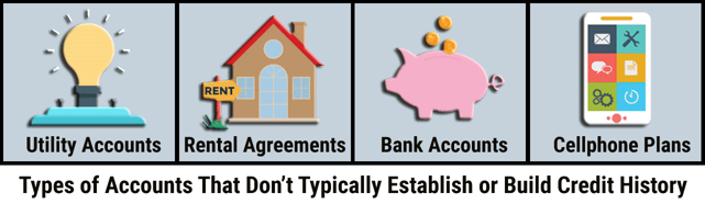 Types of Accounts That Don't Typically Build Credit Types of Accounts That Don't Typically Build Credit
