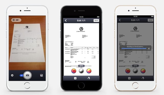 Screenshots of FlexiCapture on mobile devices