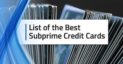 List Of Subprime Credit Cards