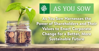 As You Sow Is Harnessing Shareholder Values For A Better Future