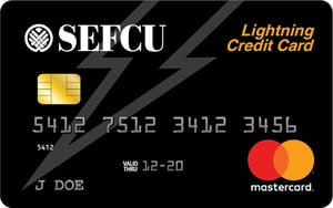 Photo of the SEFCU Lightning Credit Card