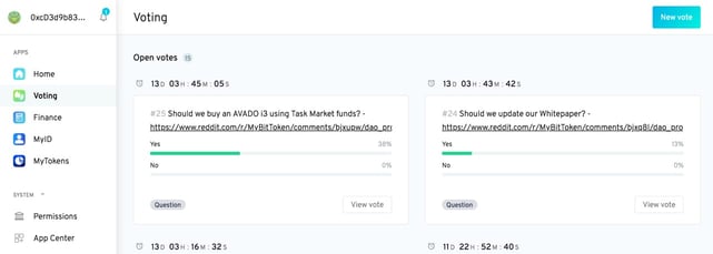 Screenshot of MyBit DAO dashboard Screenshot of MyBit DAO dashboard