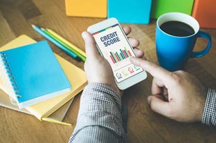 Checking Credit Score on Smartphone Image Checking Credit Score on Smartphone Image