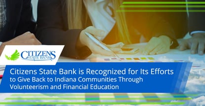 Citizens State Bank Recognized For Community Service In Indiana